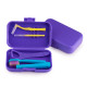 Orthodontic braces care kit with tongue scraper, purple